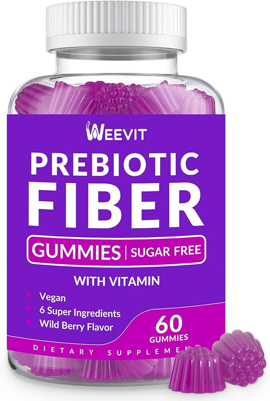 Sugar Free Fiber Gummies for Adults, 8g Fiber Supplement with Prebiotic Digestive Blend for Fulfill, Metabolism, Gut & Digestive