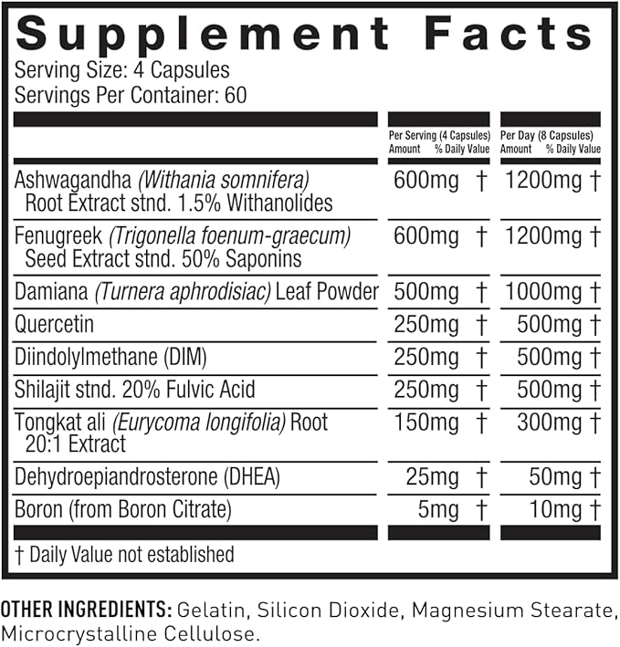 Alpha JYM X Advanced Hormone Optimization, Vitality, Optimization, DHEA, Ashwagandha, Boron, Shilajit, Fenugreek, Eurycoma, Damiana, Quercetin, DIM, JYM Supplemental Science, 240 Vegetarian Capsules