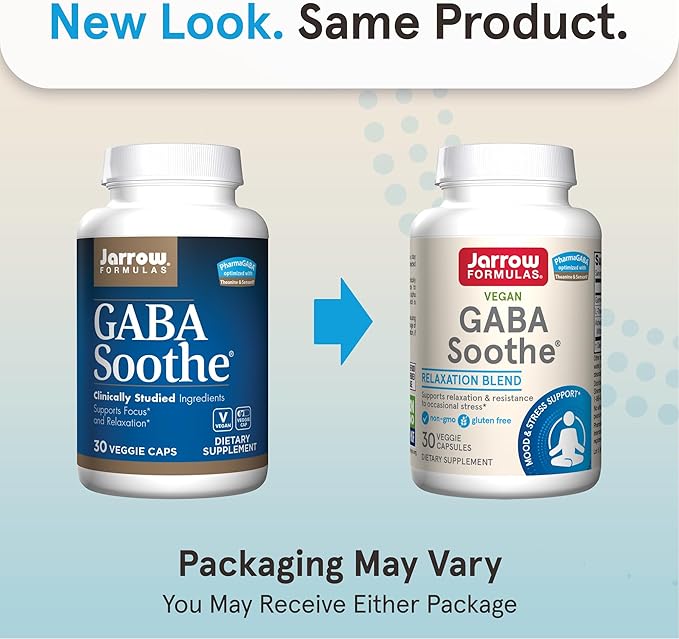 Jarrow Formulas GABA Soothe, 3 Ingredient 30 Veggie 30 Day