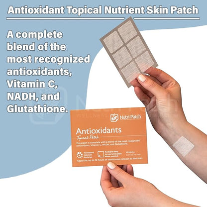 Antioxidants Topical Patch,Infused with VIT.C,CoEnzymeQ10,NADH,NAC,Quercetin,and Other Wellness Ingredients.Designed to give You a Boost (30/Pack).