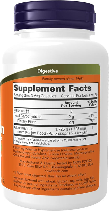 NOW Supplements, Glucomannan (Amorphophallus konjac) 575 180 Veg