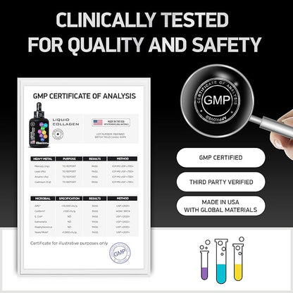Hydrolyzed Liquid Collagen Peptides and Biotin - Hair Skin and Nails Collagen and Biotin Drops Supplement - Collagen Liquid for Women and Men - Lemon Collagen Type 1 and 3 Biotin Drop - 60ml