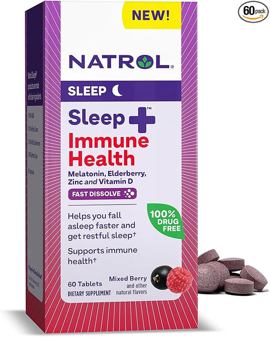 Natrol Sleep + Immune Health Melatonin 6mg with 60 Mixed 60 Day