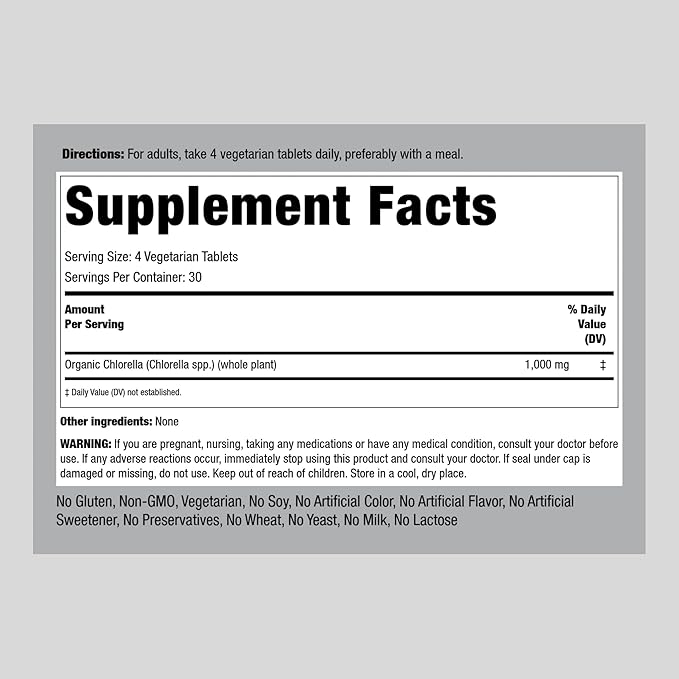 Piping Rock Chlorella 1000mg | 120 Tablets