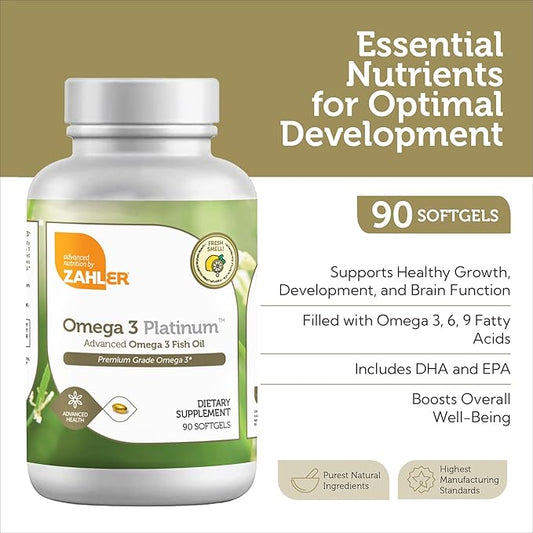 Zahler Omega 3 Fish Oil 3 Supplements 3 Fatty 600 mg 400 mg Omega3 Fish (90 Softgels)