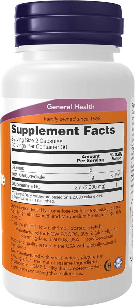 NOW Supplements, Glucosamine '1000', with UL 1 g 60 Veg