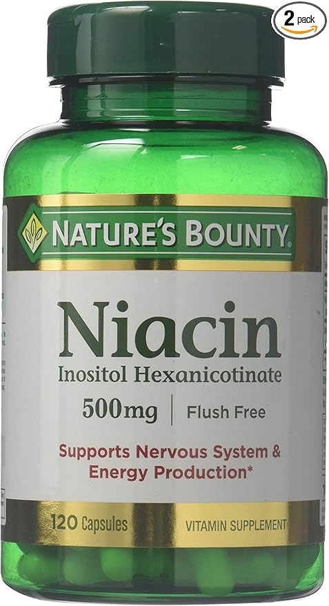 Nature's Bounty Flush Free Niacin 500 240 Capsules (2 X 120 Count