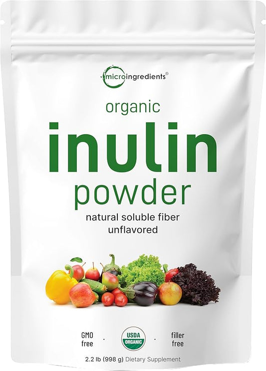 Organic Inulin FOS Powder (Jerusalem Artichoke), 2.2 Pounds (35 Ounce),