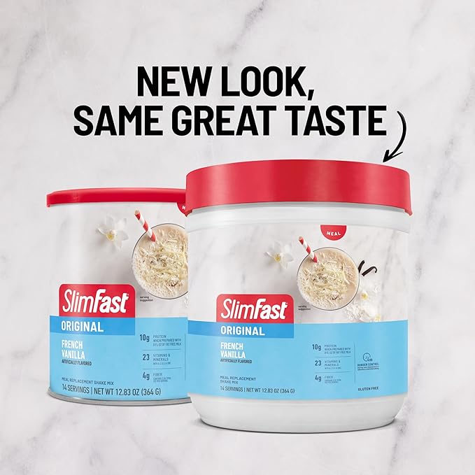 SlimFast Original Meal Replacement Powder, French 10g of 14 Servings 3) (Packaging