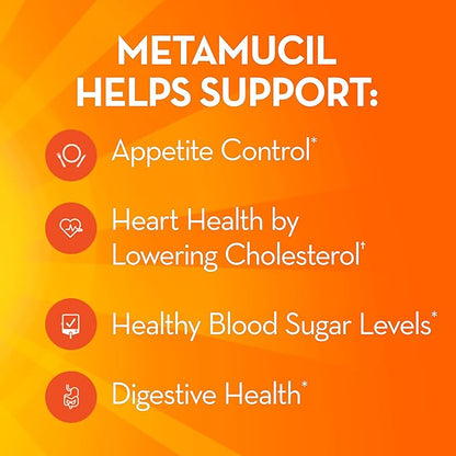 Metamucil Fiber, 4-in-1 Psyllium Fiber Supplement 72 Servings 1.9 Pound 1)