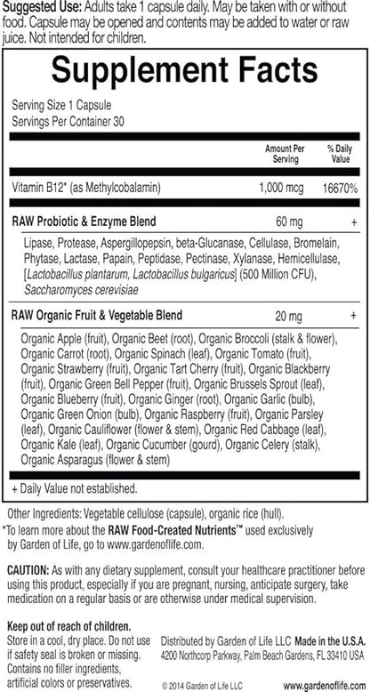 Garden of Life Vitamin Code - Vitamin B12 30 Capsules ( Multi-Pack)