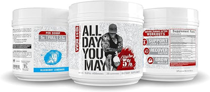 5% Nutrition Rich Piana AllDayYouMay BCAA Powder 15.9 oz, 30 Servings