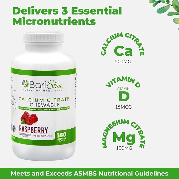 BariSlim Bariatric Calcium Citrate with Magnesium 500mg Calcium
