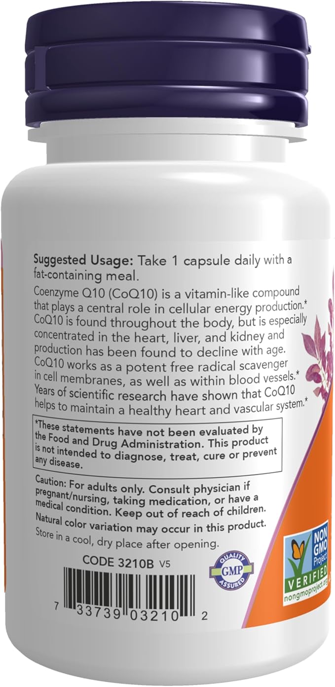 NOW Supplements, CoQ10 100 mg 30 Veg