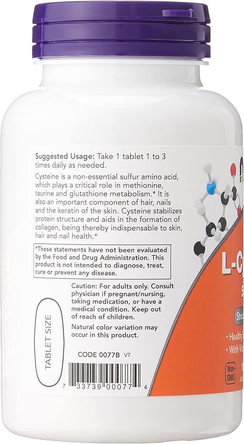 NOW FOODS Cysteine (L) 500mg Tb, 100 CT
