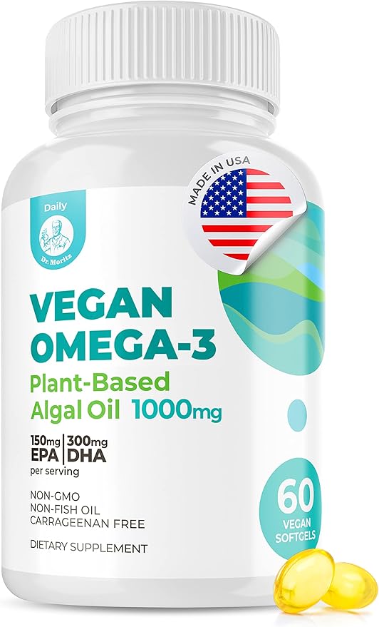 DR. MORITZ Vegan Omega 3 DHA Omega-3 Fatty 1000mg - (60 Count 1))