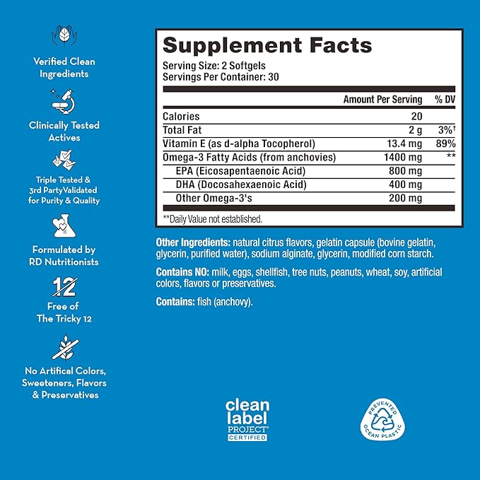 HUM OMG! Omega The Great 3 Fish (60 Softgels)