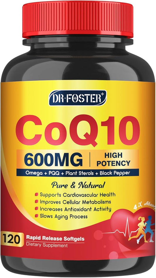 CoQ10 600 mg Softgels CoQ10 Supplement CQ10 Coenzyme-Q10 Coenzyme-Q10 with 3 & 60 Servings