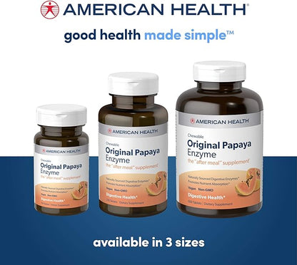 American Health Chewable Multi-Enzymes, Original Papaya, 250 Count