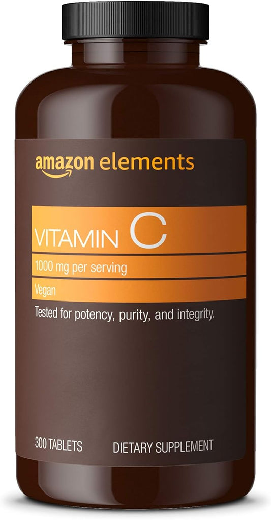 Amazon Elements Vitamin C 1000mg, Supports 300 Tablets, 10 month