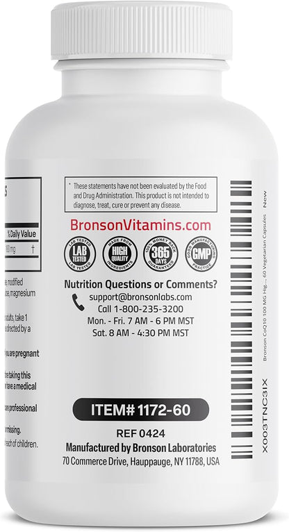 Bronson CoQ10 100 MG High Potency 60 Vegetarian
