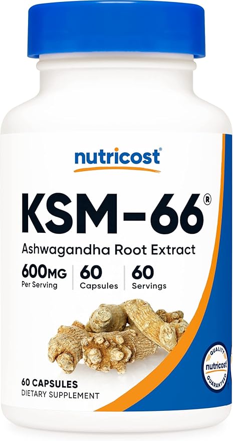 Nutricost KSM-66 Ashwagandha Root Extract 600mg, 60 Veggie Caps (3 Bottles) - 5% Withanolides - with BioPerine