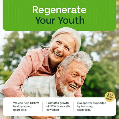 Stem Cell Restore - Regenerative Healing - Healthy Aging Reset - Brain and Cognitive Support - Cartilage, Heart and Kidney Repair - Organic Tibetan Sea Buckthorn (3 Bottles, 180 Count)