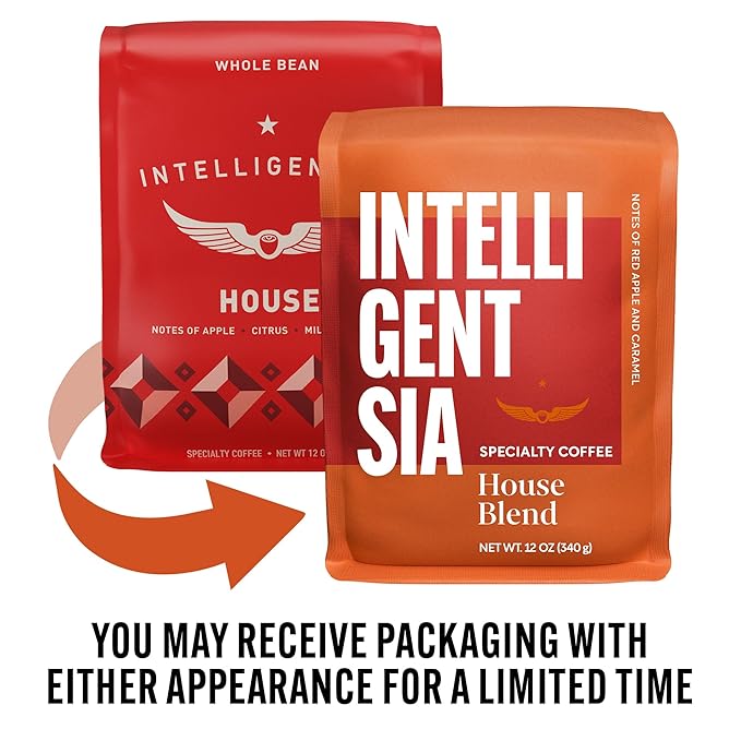 Intelligentsia Coffee, Light Roast Whole Bean Coffee - House 12 Ounce Bag with Flavor Notes of Milk Chocolate, Citrus and Apple