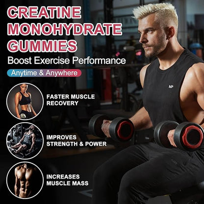 2 Pack Creatine Monohydrate Gummies for Men & Women 120 CT - 5000mg of Creatine Monohydrate per Serving - Sugar Free Chewable Creatine for Muscle Strength, Muscle Builder, Energy Boost