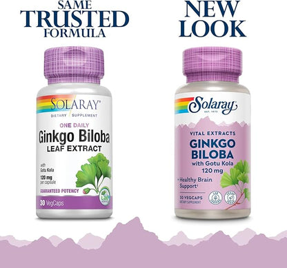 SOLARAY One Daily Ginkgo Biloba Leaf Extract (60 VegCaps) (30 VegCaps)