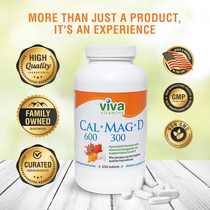 CalMagD - Calcium Supplement w/Magnesium Vitamin D3 - 600 Magnesium 300 Plus 250 Tabs