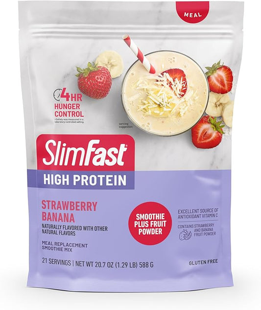 SlimFast High Protein Smoothie Mix Plus 21 Servings, 1.29 Pounds,