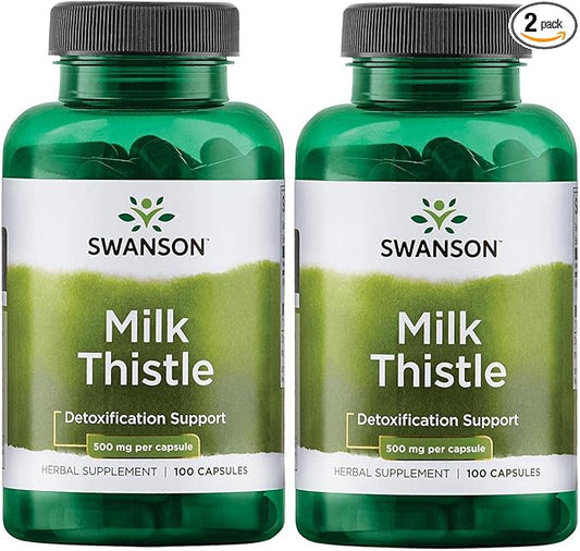Swanson Milk Thistle (100 Capsules, 500mg Each) 2 Pack