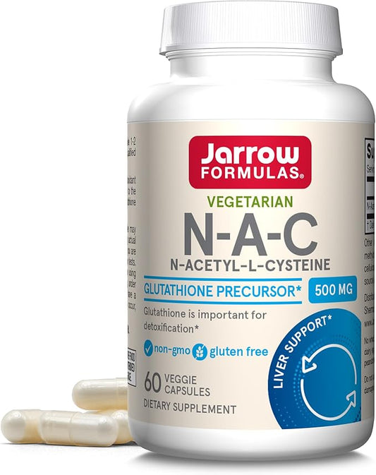 Jarrow Formulas N-A-C 500 mg, Dietary 60 Veggie 60 Day