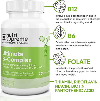 Ultimate B Complex, 120 Vegetarian Capsules- Certified Kosher