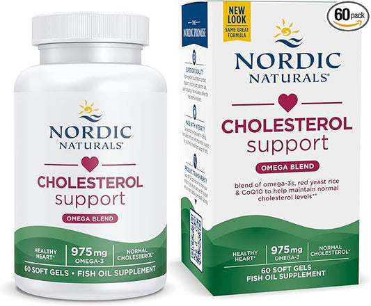 Nordic Naturals Cholesterol Omega LDL, Lemon 60 Soft 975 Omega-3 Omega-3 + CoQ10 - 20 Servings
