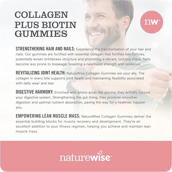 NatureWise Collagen Gummies 1 & 3 Collagen 180 Count[3-Month Count[3-Month Supply]