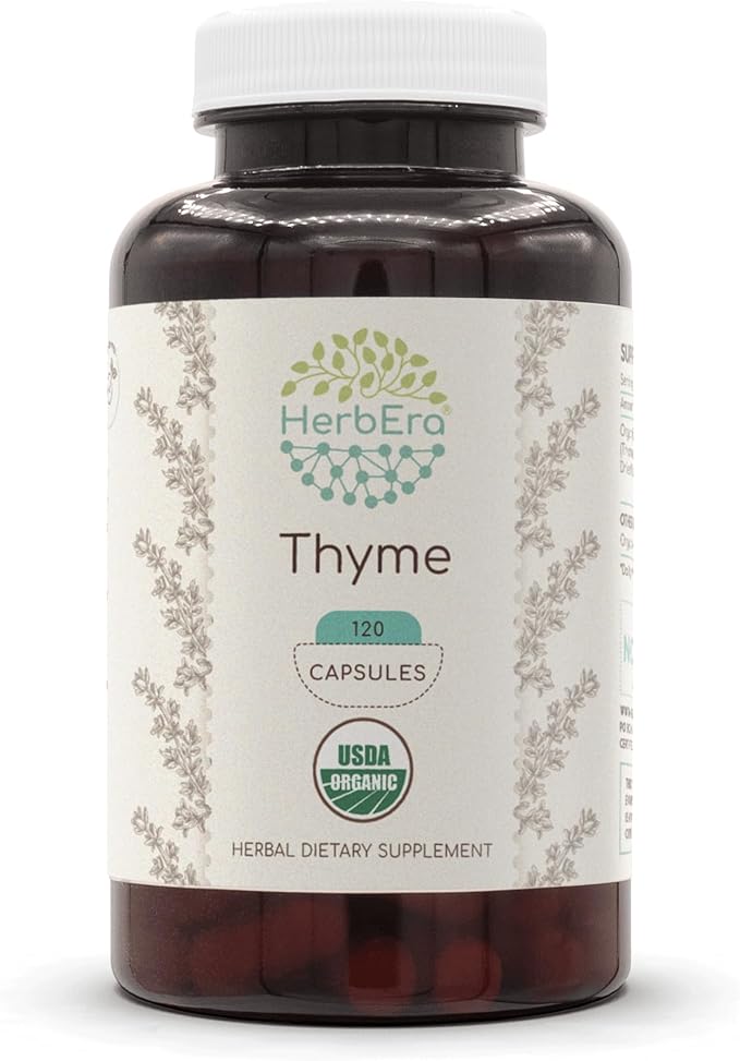 Thyme 120 Capsules, 800 mg, USDA (120 Capsules)