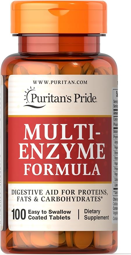Puritan's Pride Multi Enzyme Tablets, Digestive 100 ct
