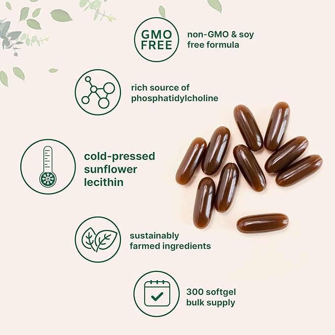 Micro Ingredients Sunflower Lecithin 1,600mg Per 300 Softgels