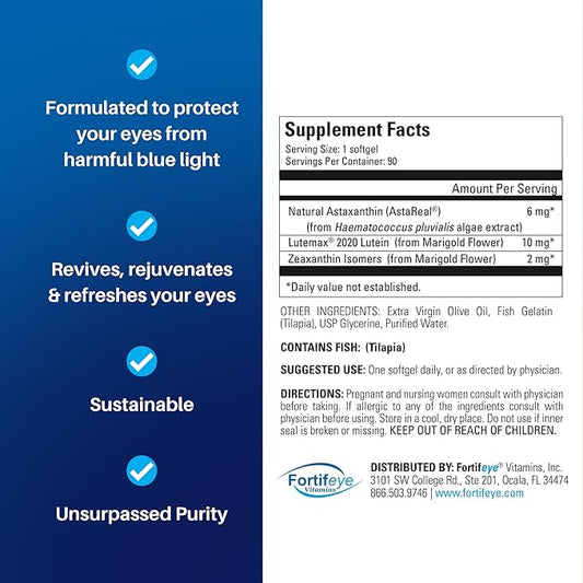 Fortifeye Focus Eye Care Supplement 90 Softgel