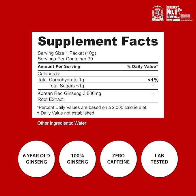 CheongKwanJang 100% Ginseng Extract Stick 3000mg Korean 30P