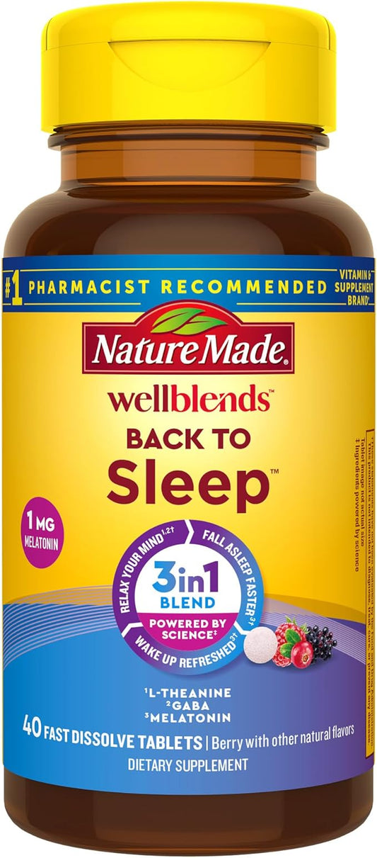Nature Made Wellblends Back To Sleep, 1 mg, 100 mg 100mg, Sleep 40 Fast