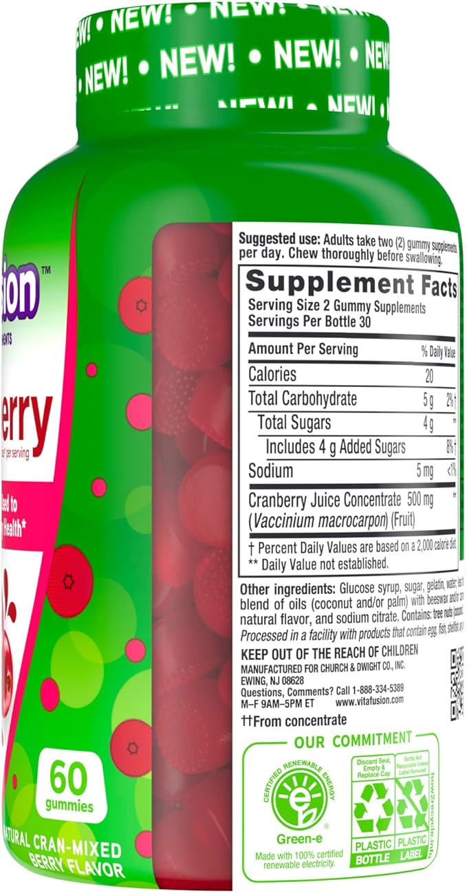 Vitafusion Cranberry Gummies for Women, 500mg 60ct