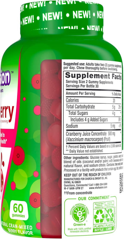 Vitafusion Cranberry Gummies for Women, 500mg 60ct