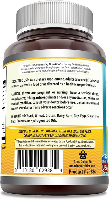 Amazing Omega Norwegian Cod Liver Oil 1250 mg 120 Softgels