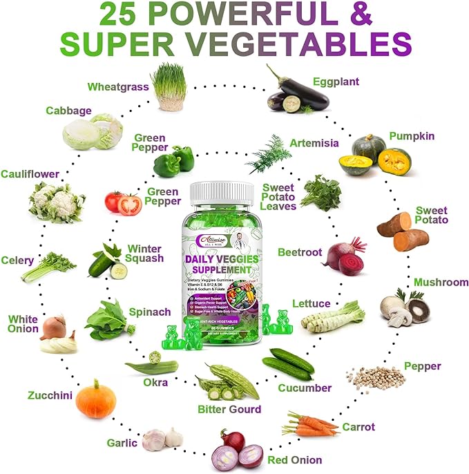 Sugar-Free Fruits and Veggies Gummies Supplement,