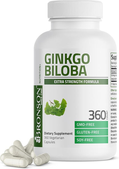 Bronson Ginkgo Biloba Extra Supports Brain 360 Vegetarian