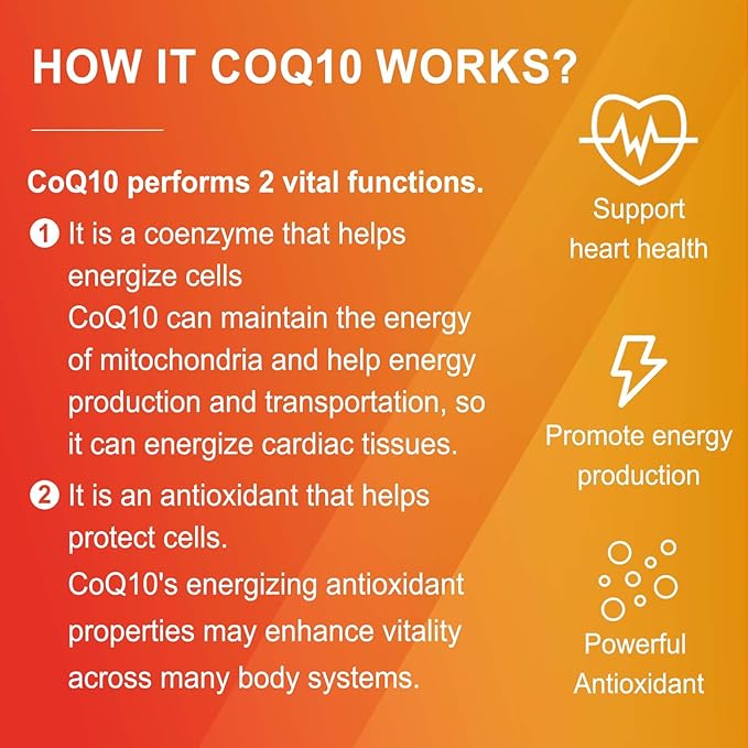 CoQ10 and Black Pepper Extract 400mg 120 Softgels, Q10(Ubiquinone) Supplement 3 Times