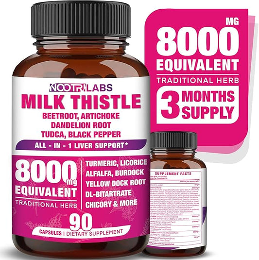 All-in-1 8000mg Highest Potency Milk Thistle 90 Vegan